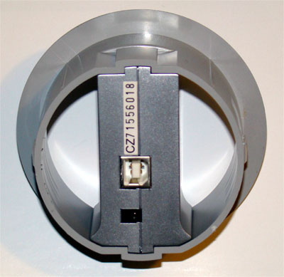 The bottom of the hub where the USB and power connections reside.