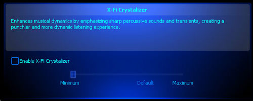 Enabling X-Fi Crystalizer.