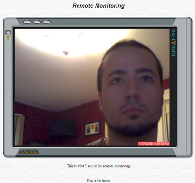 A sample web page created by the remote monitoring feature.