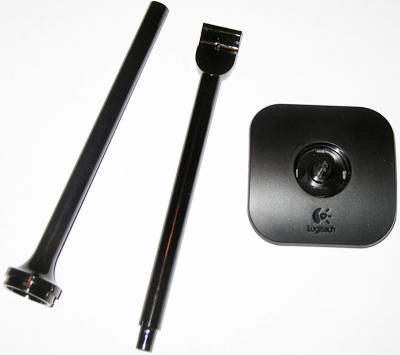 The camera comes with a 12 inch stand for use with a desktop.