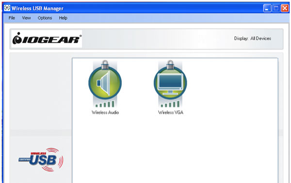 Once you've done all of this, you can bring up the Wireless USB Manager, which should you signal strength, and that you have two devices paired and working correctly.