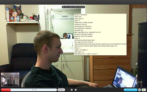 As odd as it may sound, check out this widescreen single-person two-way Skype session.