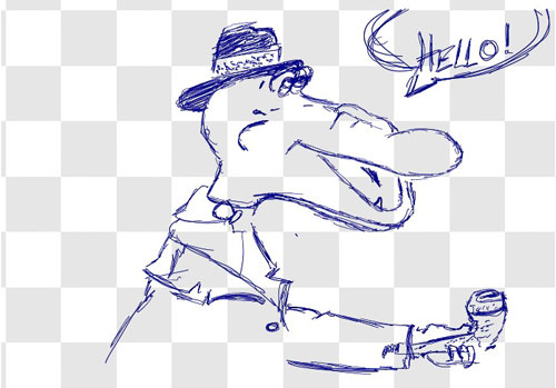 Digital interpretation by Wacom Inkling. (Note: The "NO" doesn't show up because it was a separate drawing. Sorry for the confusion.)